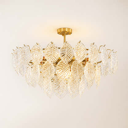 Sylvara Leaf Glass Chandelier