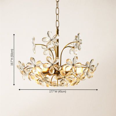 Liora Crystal Bloom Round Large Chandelier
