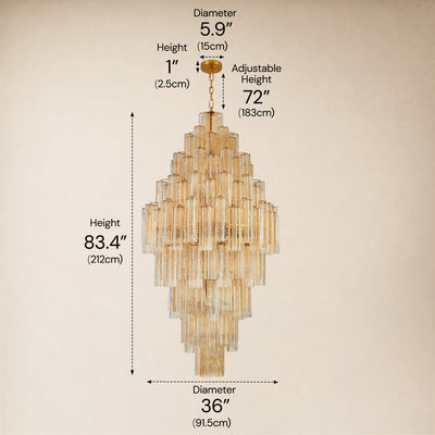 Lumeris Crystal Cascade Chandelier 36"D 