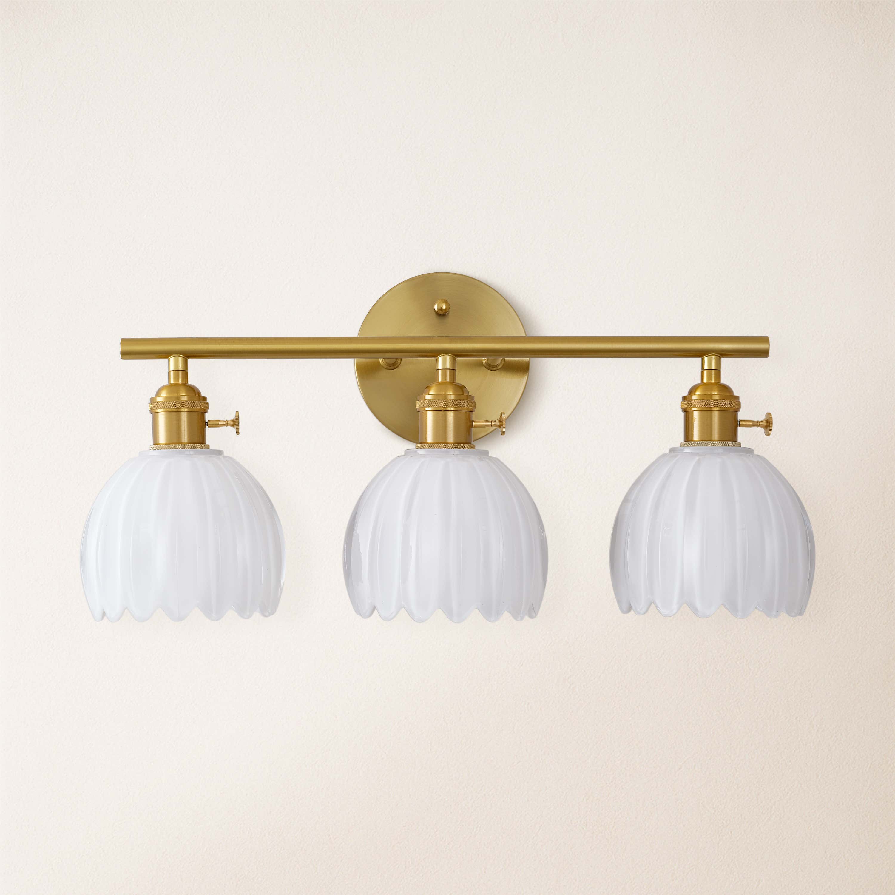 Orbixa Milky Glass 3-Lights Wall Sconce 47.7cm W