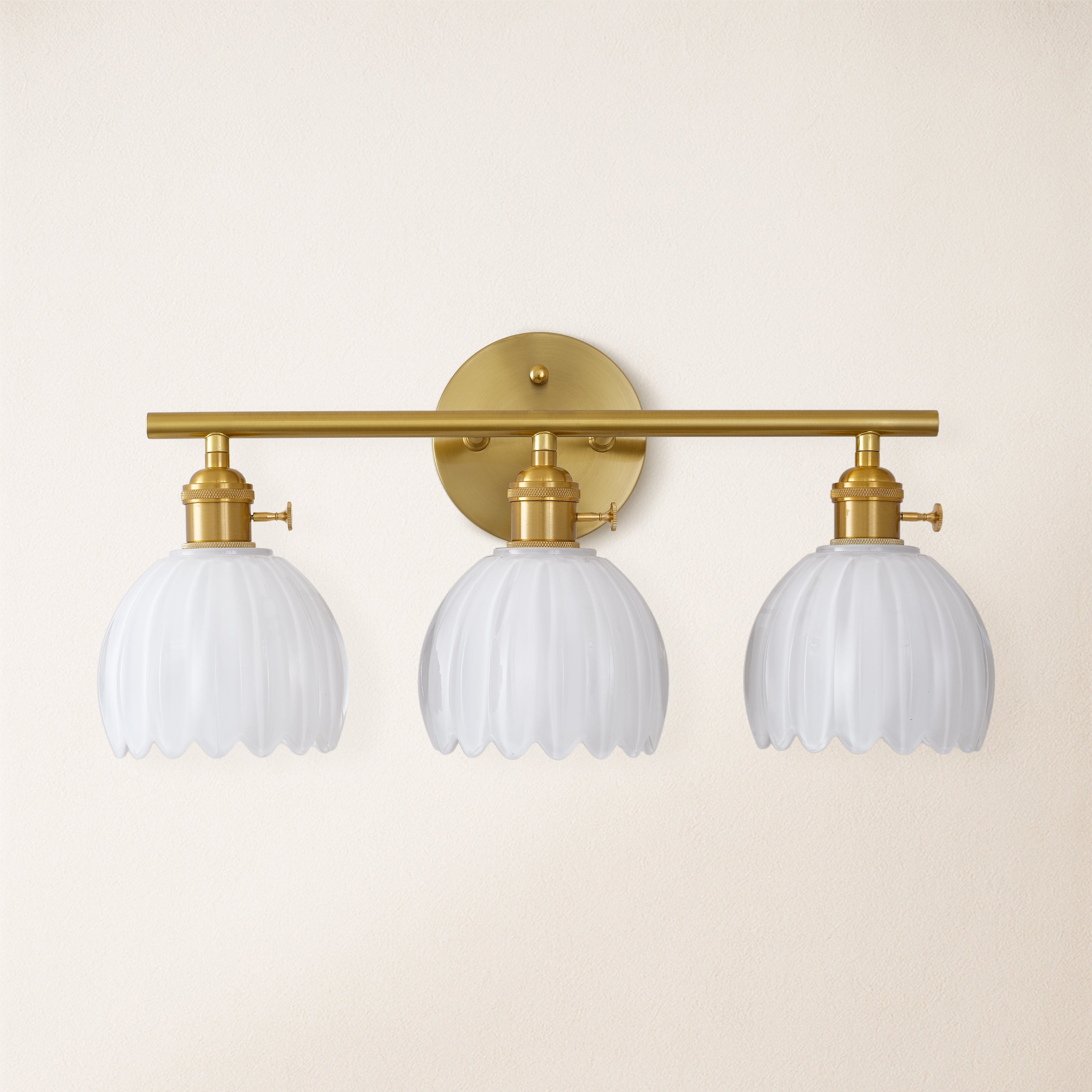 Orbixa Milky Glass 3-Lights Wall Sconce 47.7cm W