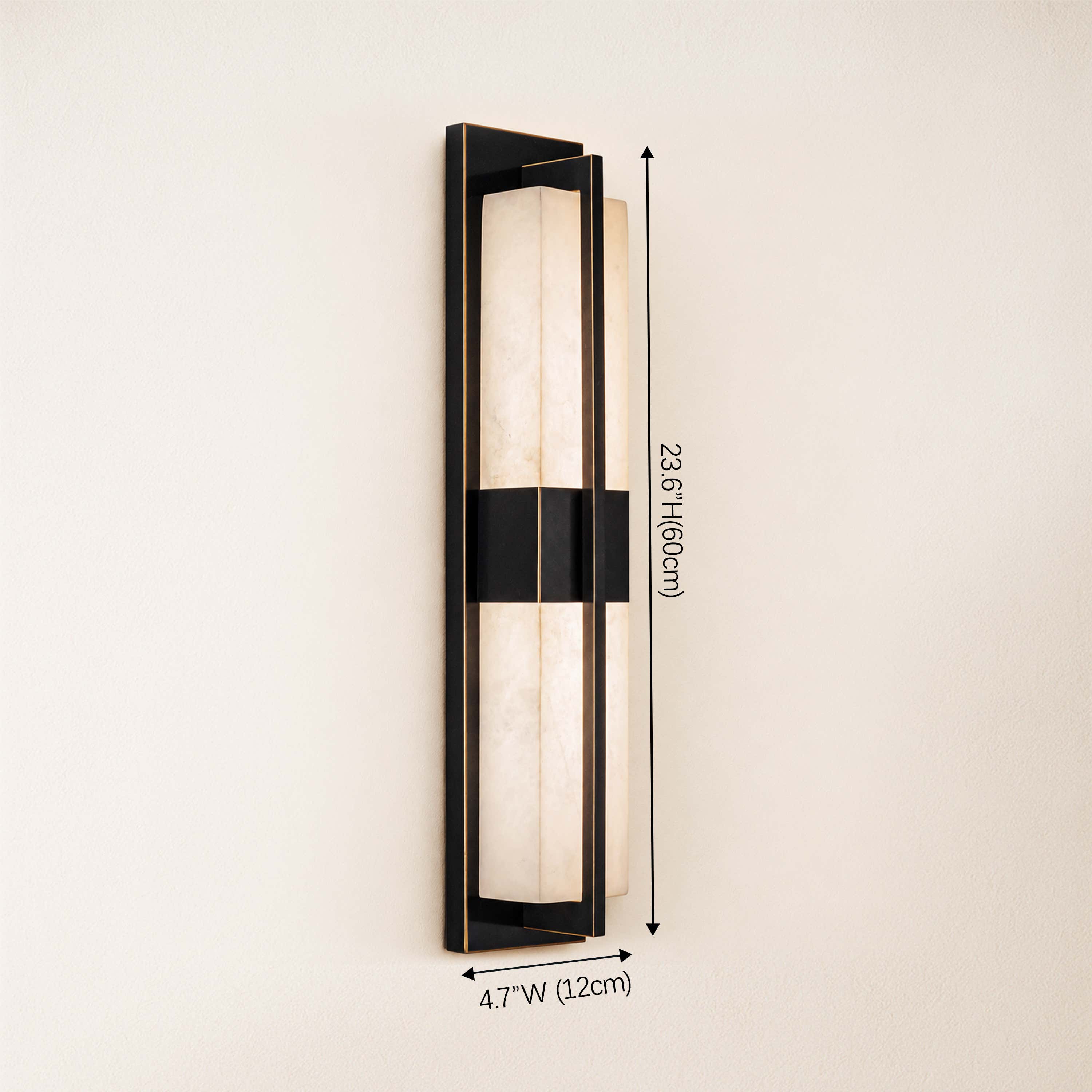 Caelum Alabaster Cuboid Wall Sconce