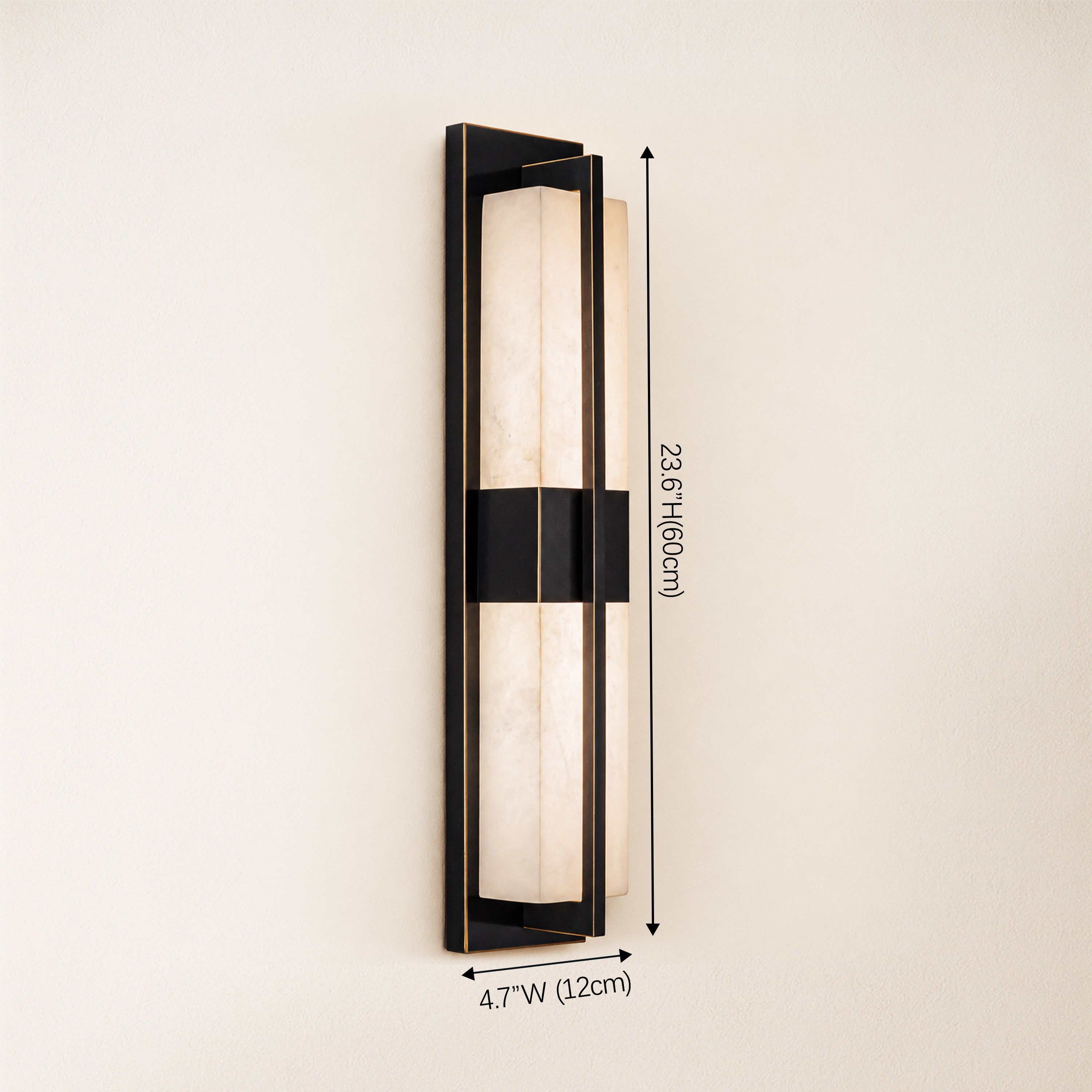 Caelum Alabaster Cuboid Wall Sconce
