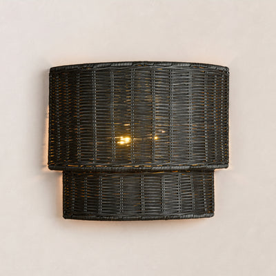 Cavana Rattan Tiered Wall Sconce 10"H