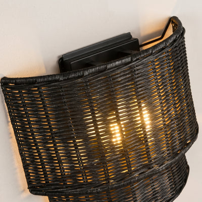 Cavana Rattan Tiered Wall Sconce 10"H