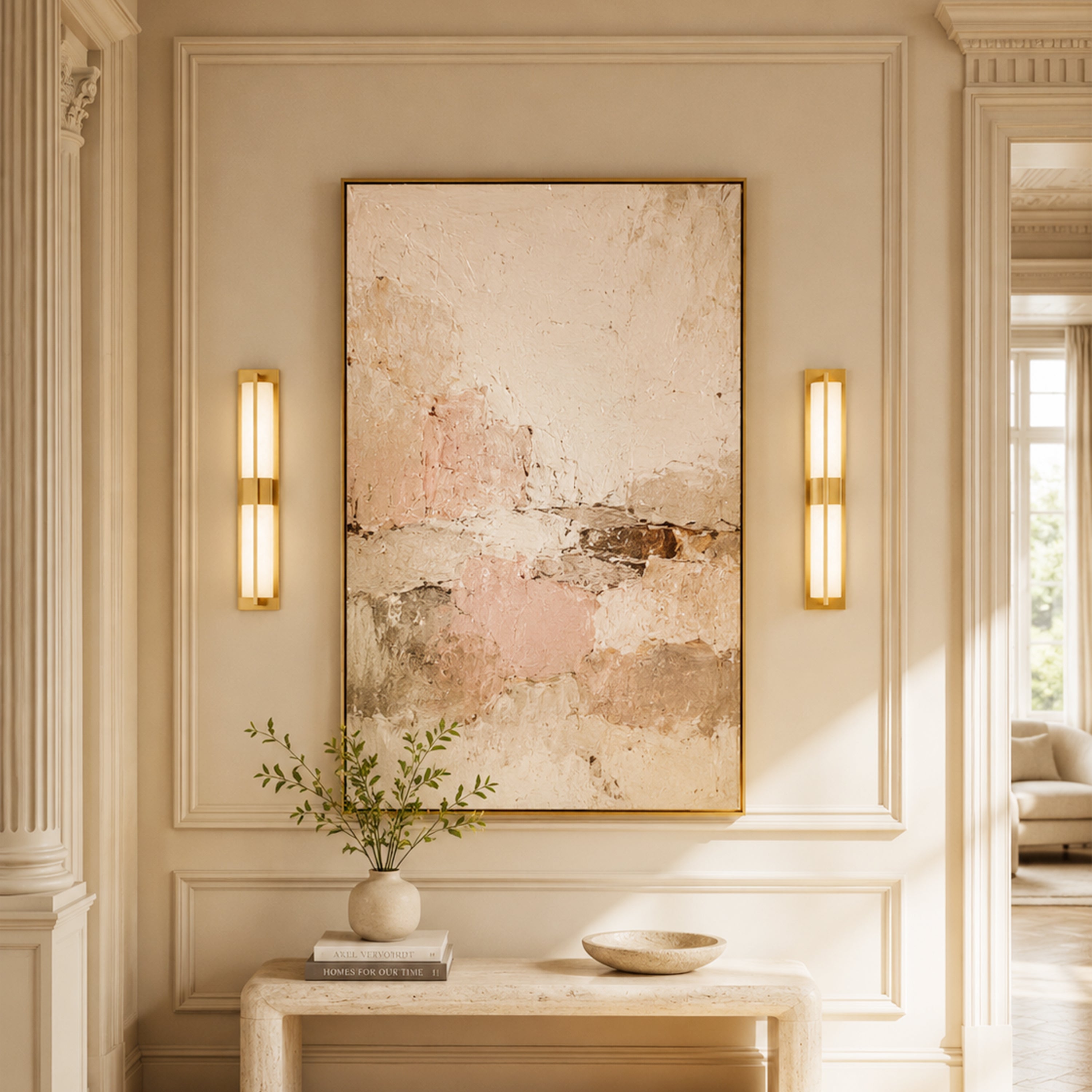 Caelum Alabaster Cuboid Wall Sconce