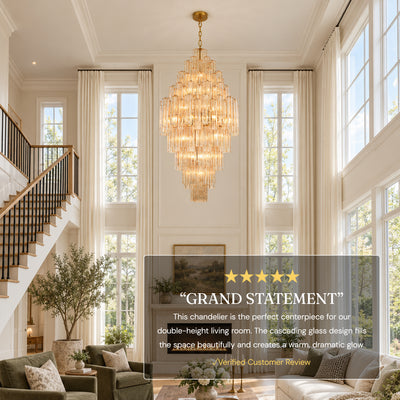 Lumeris Glass Cascade Chandelier 36"D