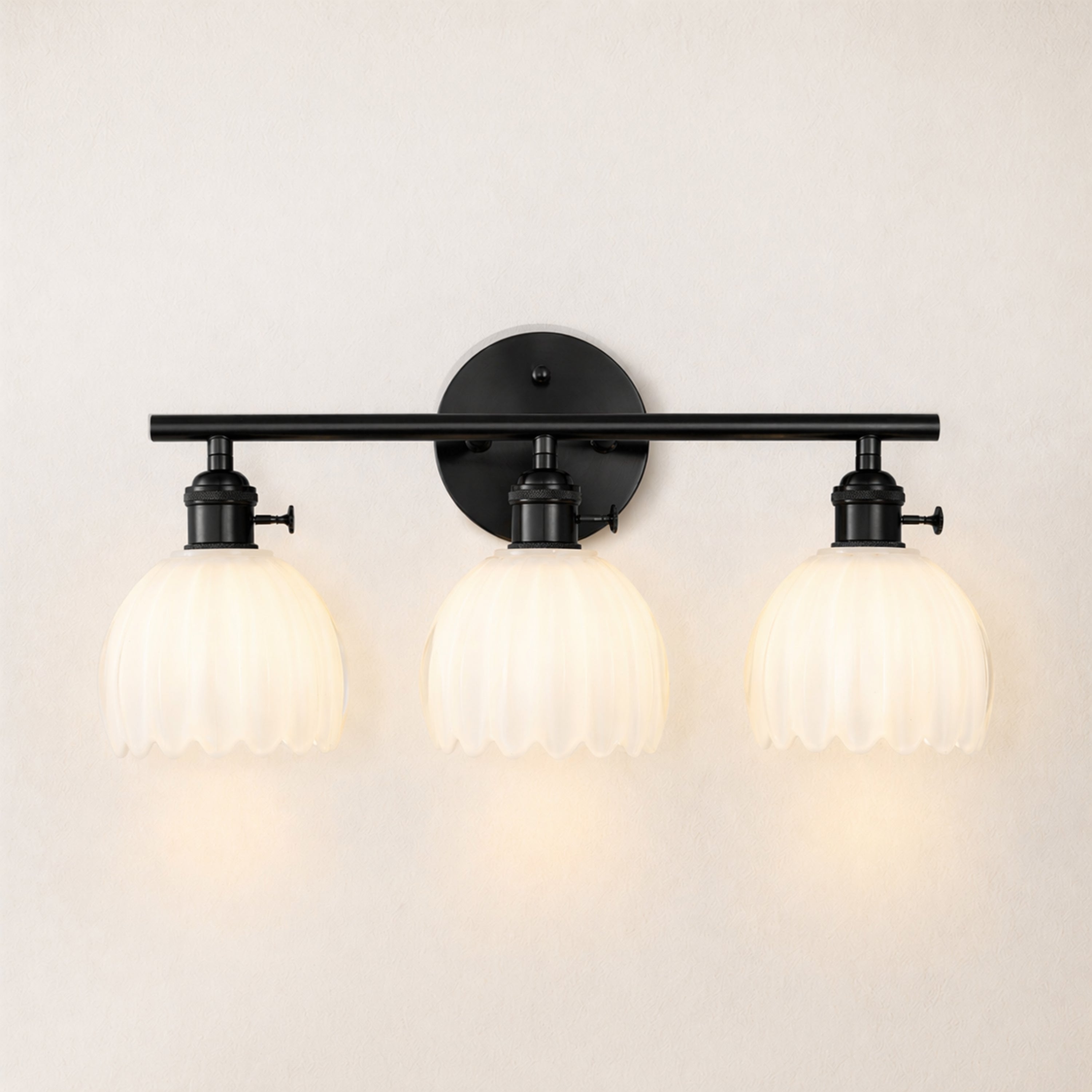 Orbixa Milky Glass 3-Lights Wall Sconce 47.7cm W