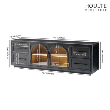 Alvar Oak Media Console and  64" Sideboard