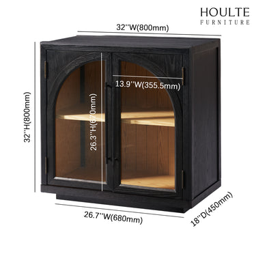 Alvar Arched 31.5″  Oak Storage Cabinet