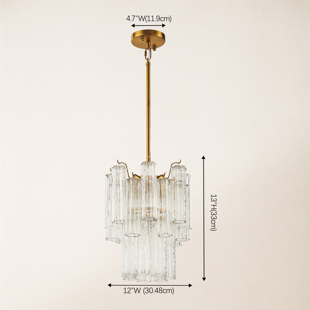 Dawel Glass Round Chandelier 12"D