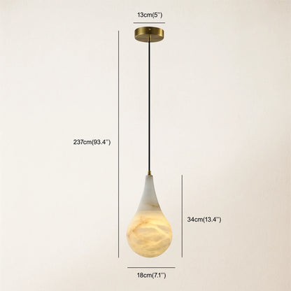 Ares Alabaster Modern Water-Drop Pendant 17.7cm D