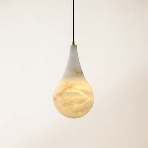 Ares Alabaster Modern Water-Drop Pendant 11cm