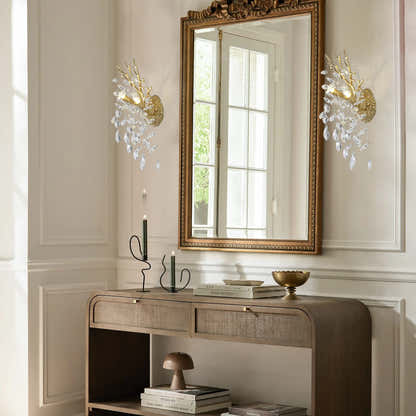 Frostleaf Crystal Branch Wall Sconce 25cm H