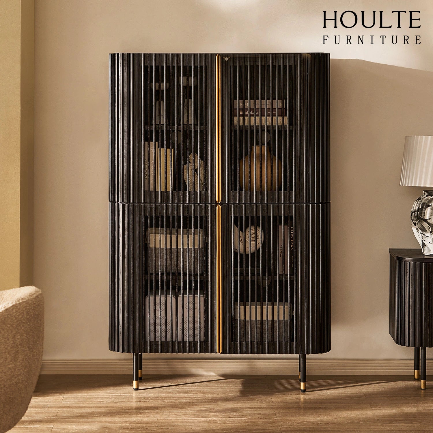 Ewan 66.7″H Oak Vertical Combination Cabinet(Set of 2)