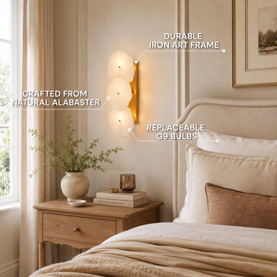 Moira Alabaster 3 Lights Wall Sconce