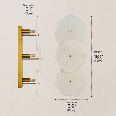 Moira Alabaster 3 Lights Wall Sconce