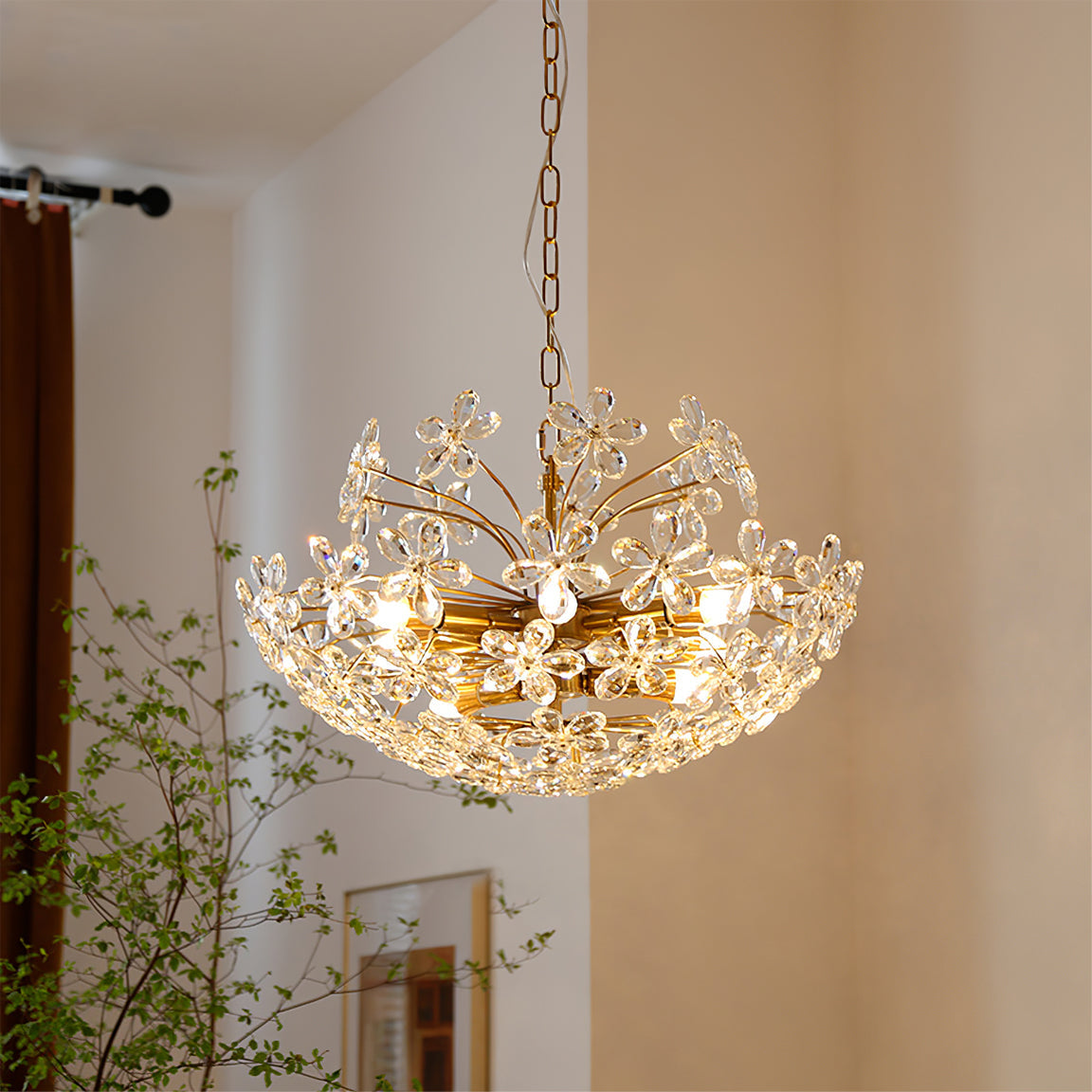 Liora Crystal Bloom Round Large Chandelier
