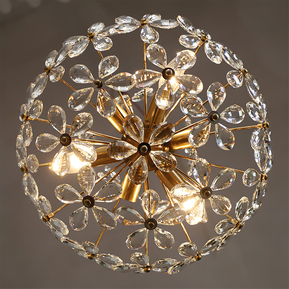 Liora Crystal Bloom Round Large Chandelier