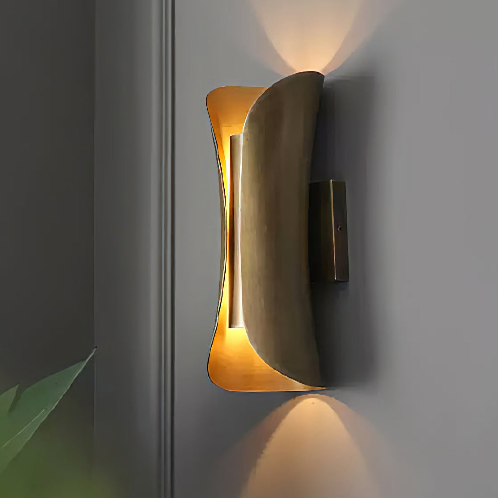 Zephyra Brass Hourglass Wall Sconce