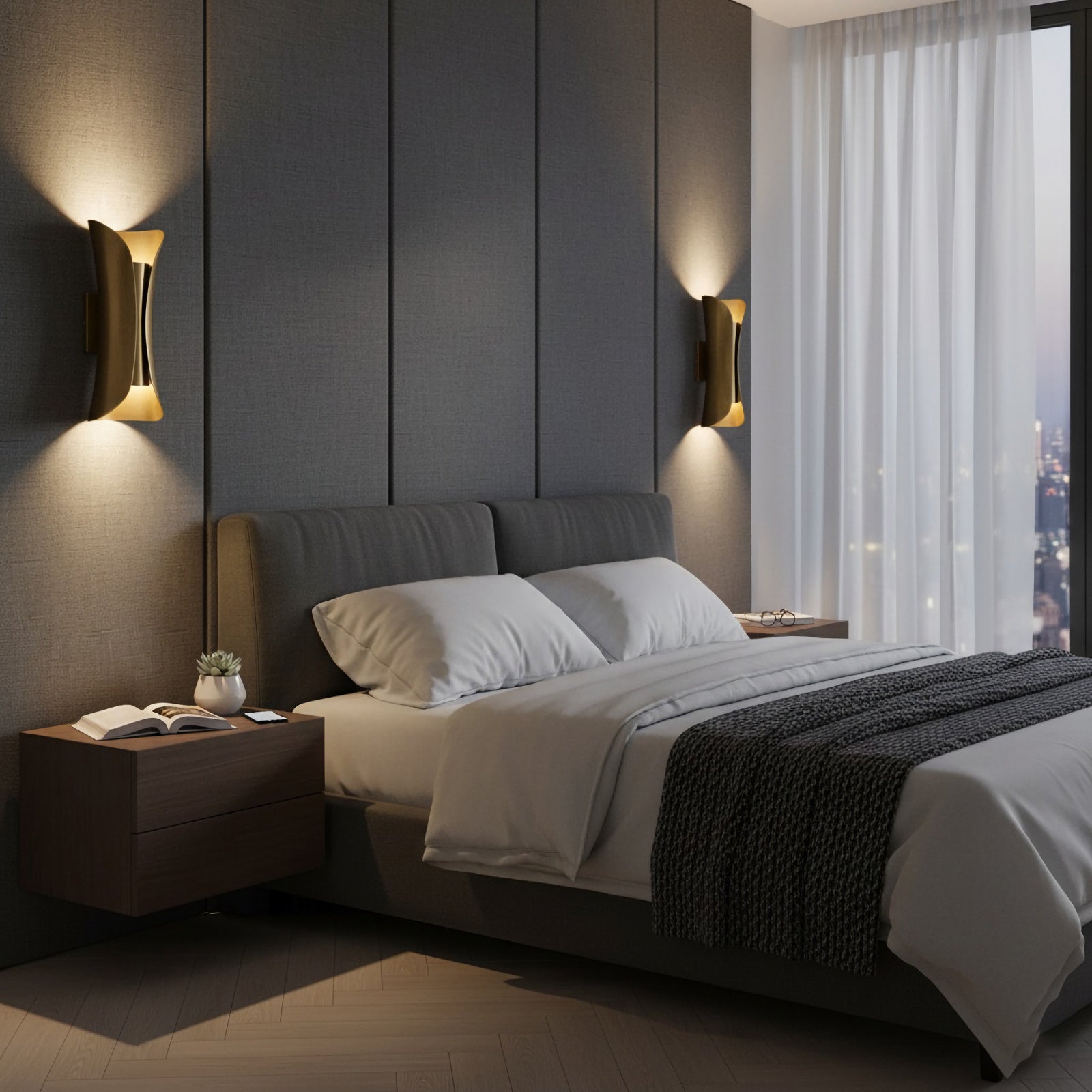 Zephyra Brass Hourglass Wall Sconce