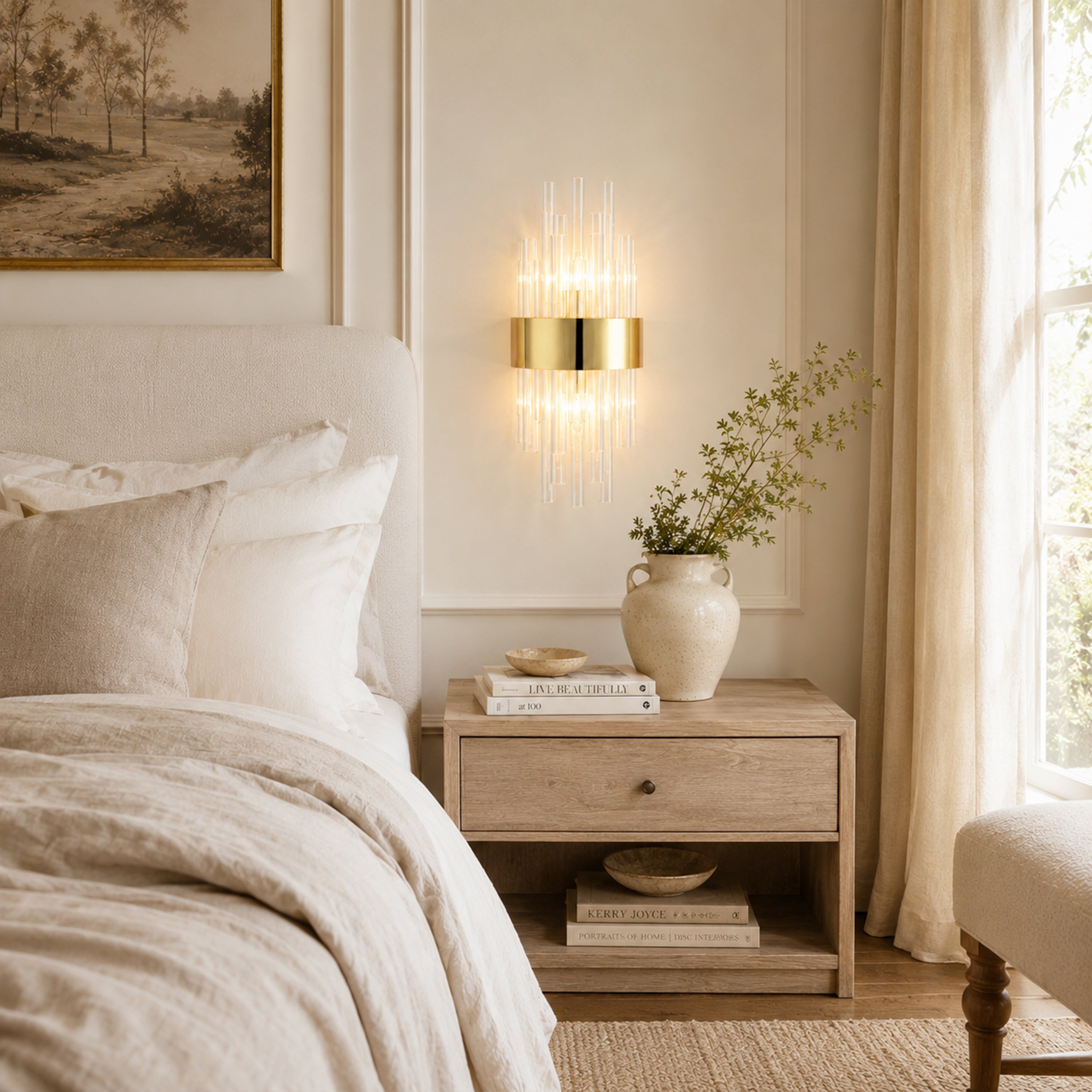 Claridell Crystal Tubular Wall Sconce