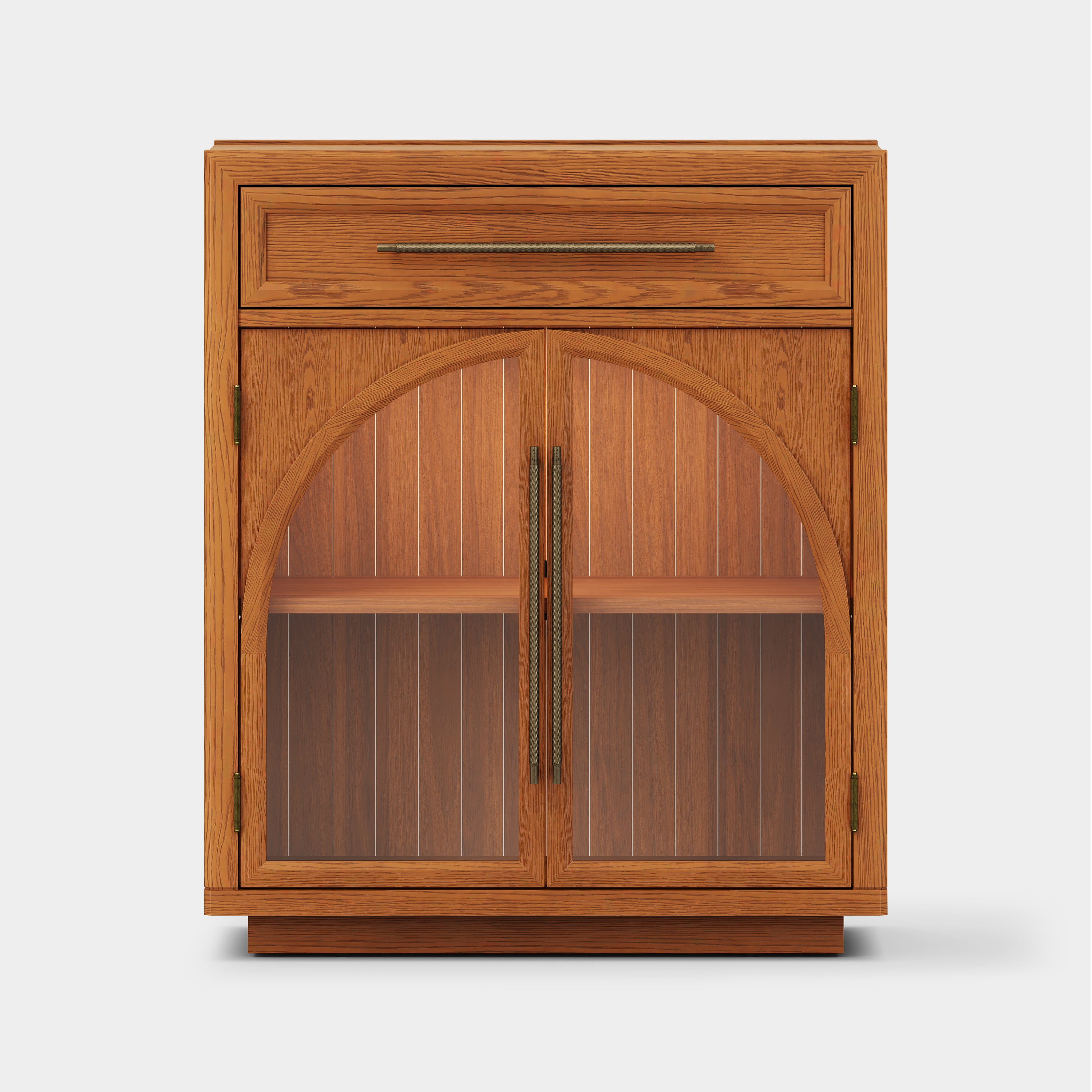 Alvar Arched 32" Oak Storage Cabinet with Drawers
