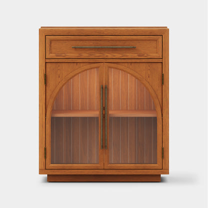 Alvar Arched 32" Oak Storage Cabinet with Drawers