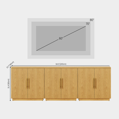 Holt 94.5″ Oak Media Console(Set of 3)