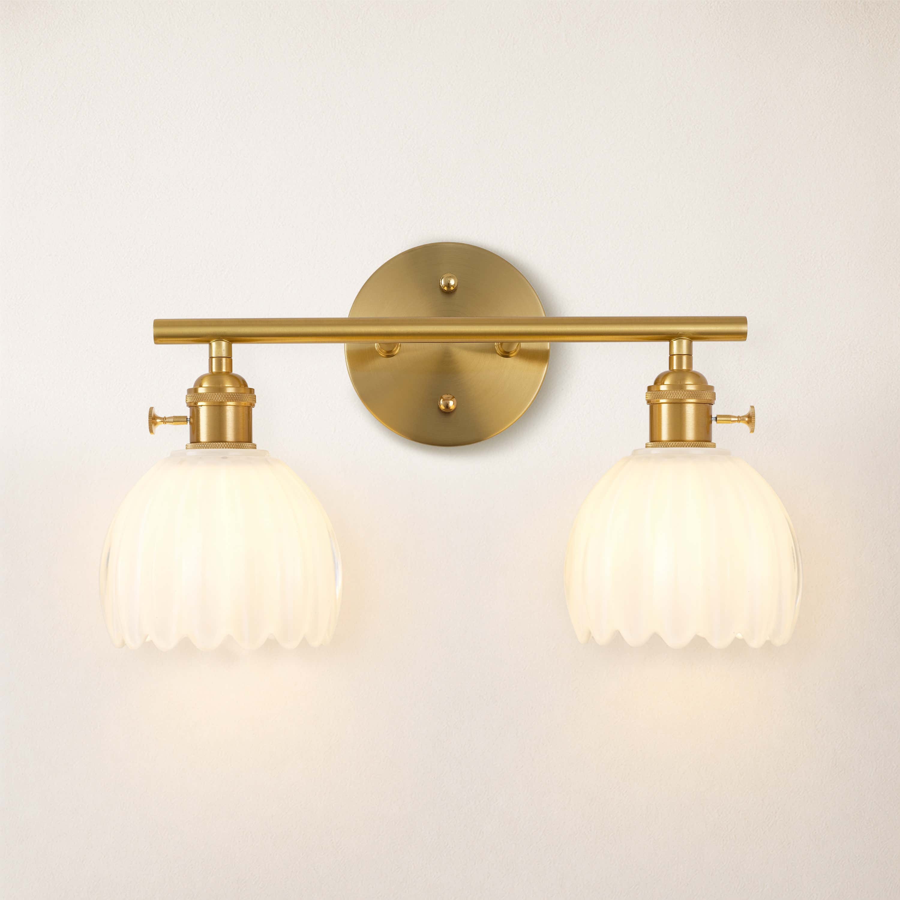 Orbixa Clear Glass 2-Lights Wall Sconce 37.8cm W