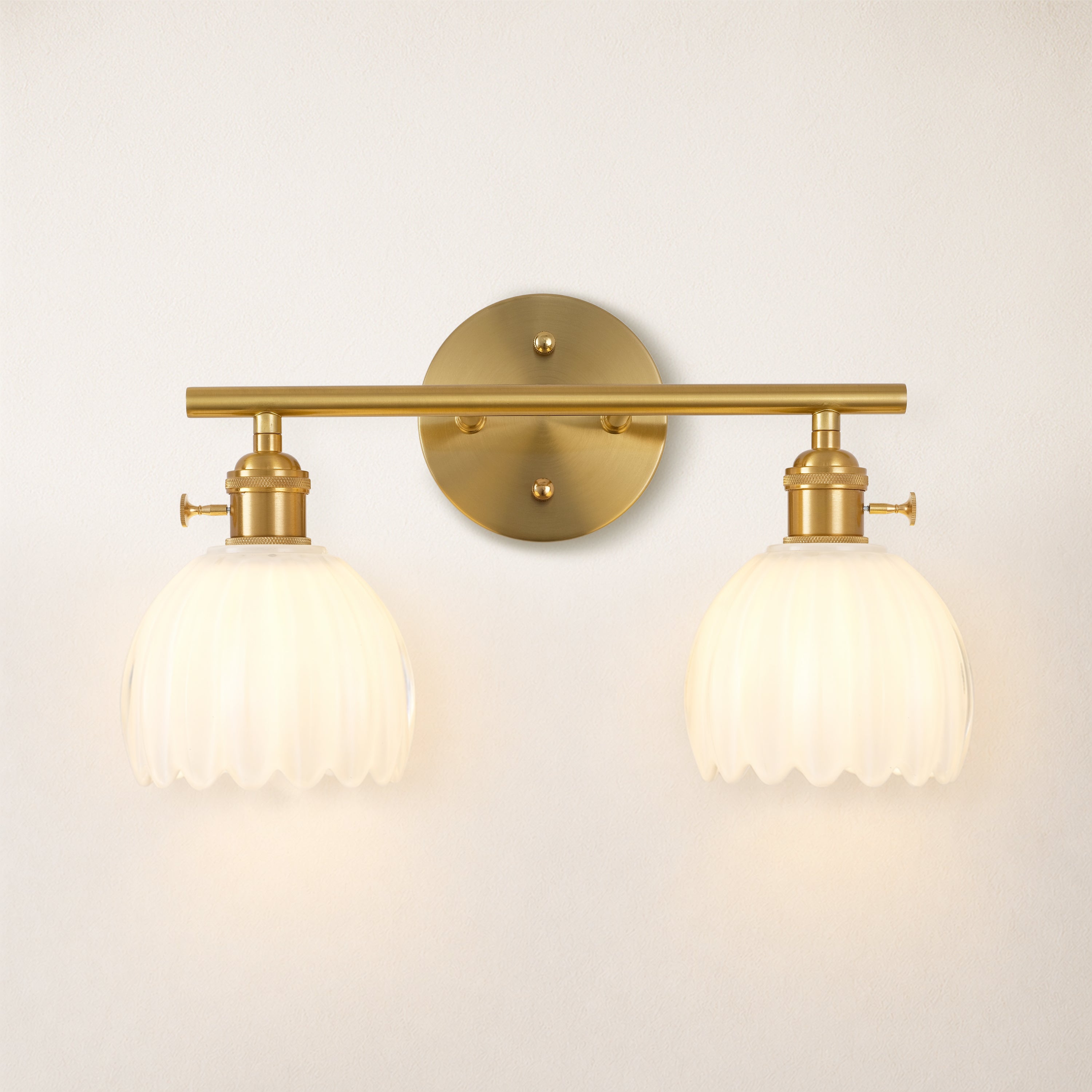 Orbixa Clear Glass 2-Lights Wall Sconce 37.8cm W