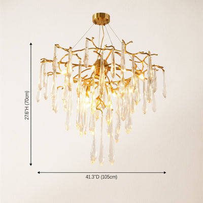 Aurevia Crystal Branch Round Chandelier