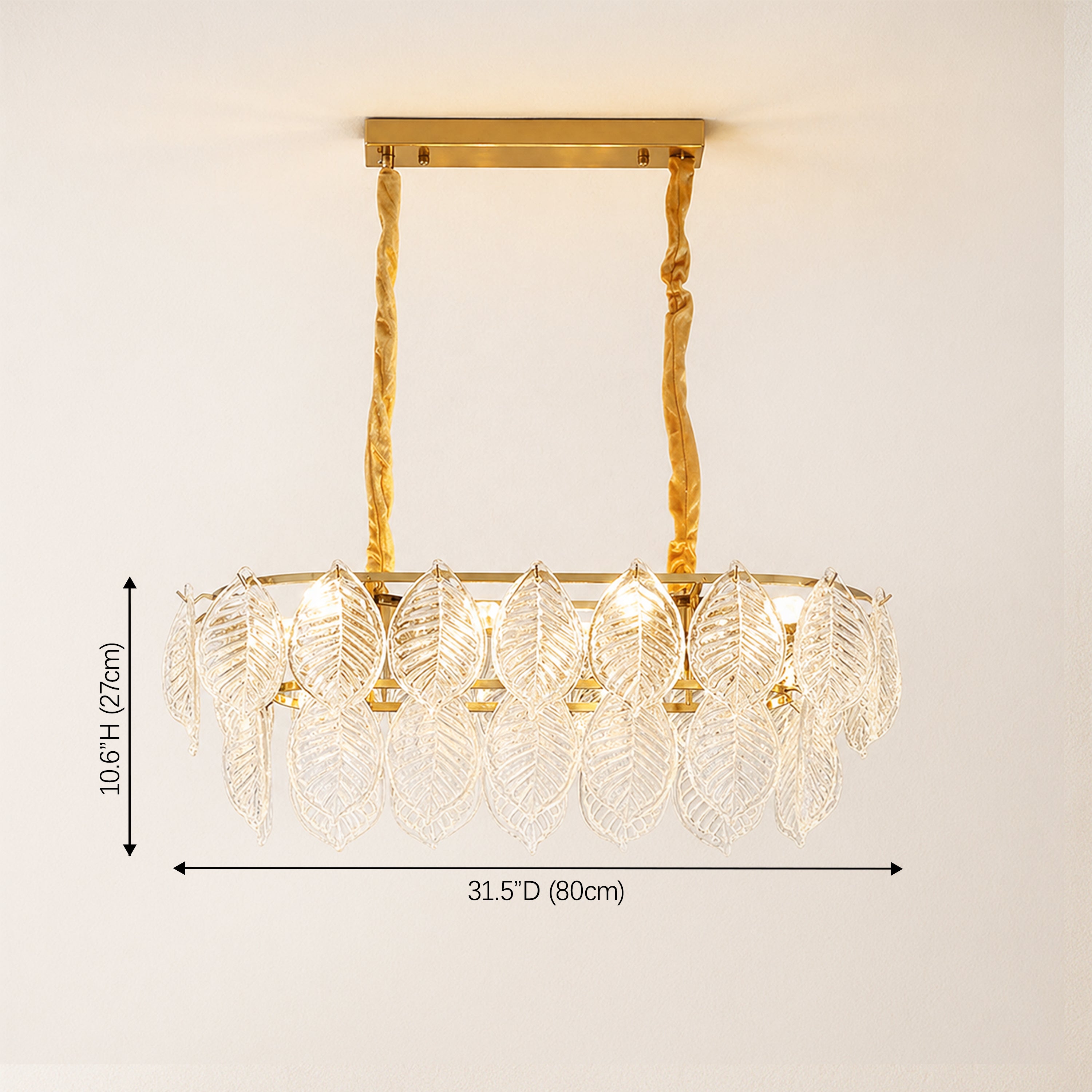 Sylvara Leaf Glass Chandelier