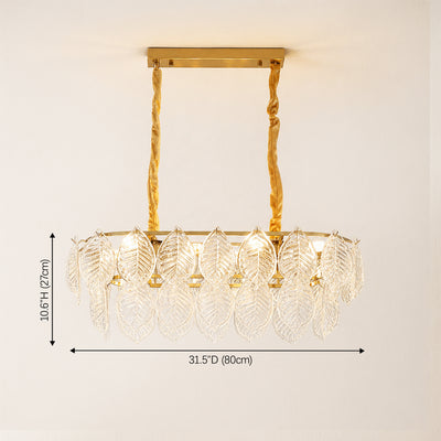 Sylvara Leaf Glass Chandelier