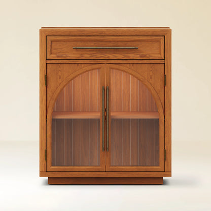 Alvar Arched 32" Oak Storage Cabinet with Drawers