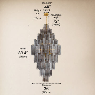 Lumeris Crystal Cascade Chandelier 36"D 