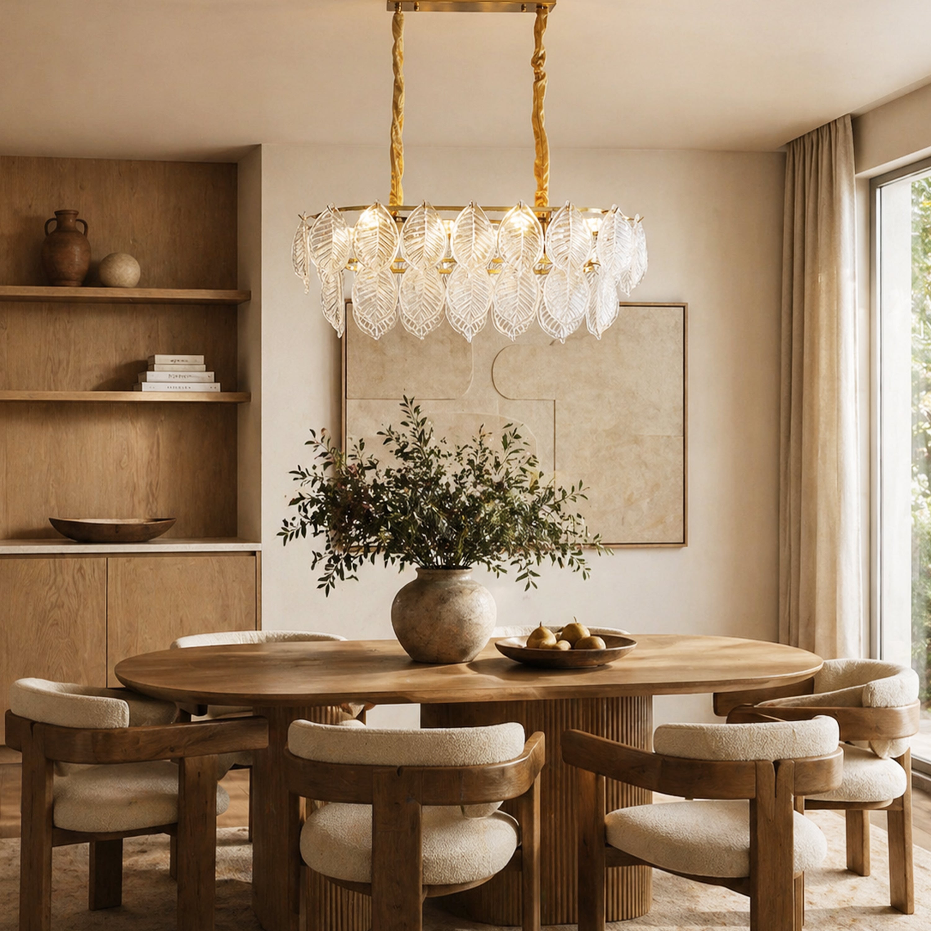 Sylvara Leaf Glass Chandelier