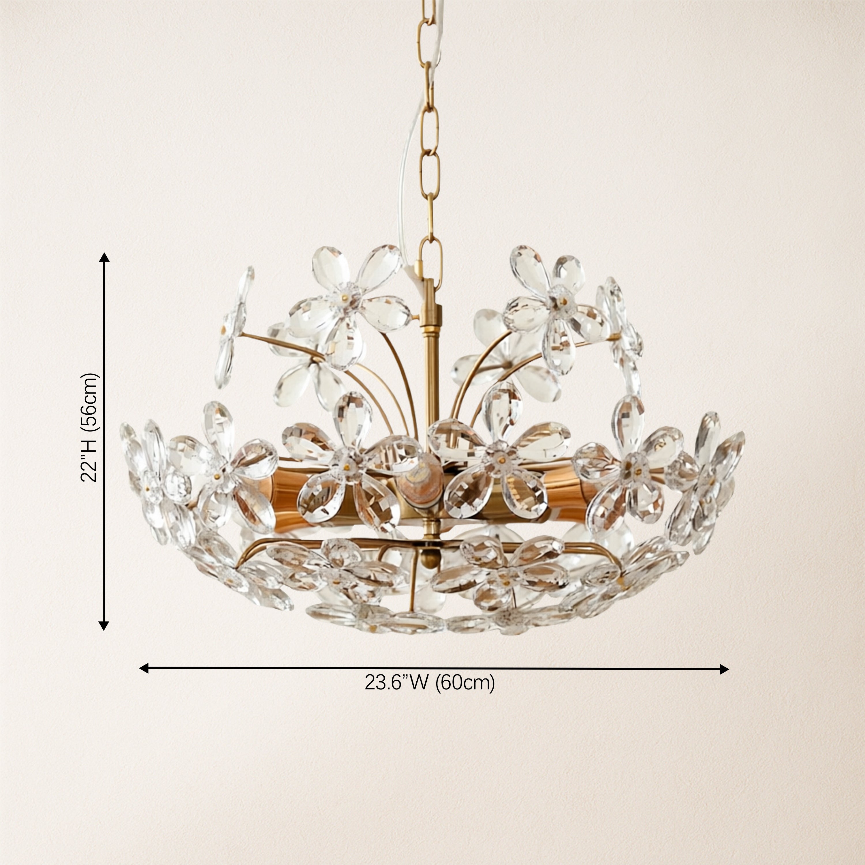 Liora Crystal Bloom Round Large Chandelier