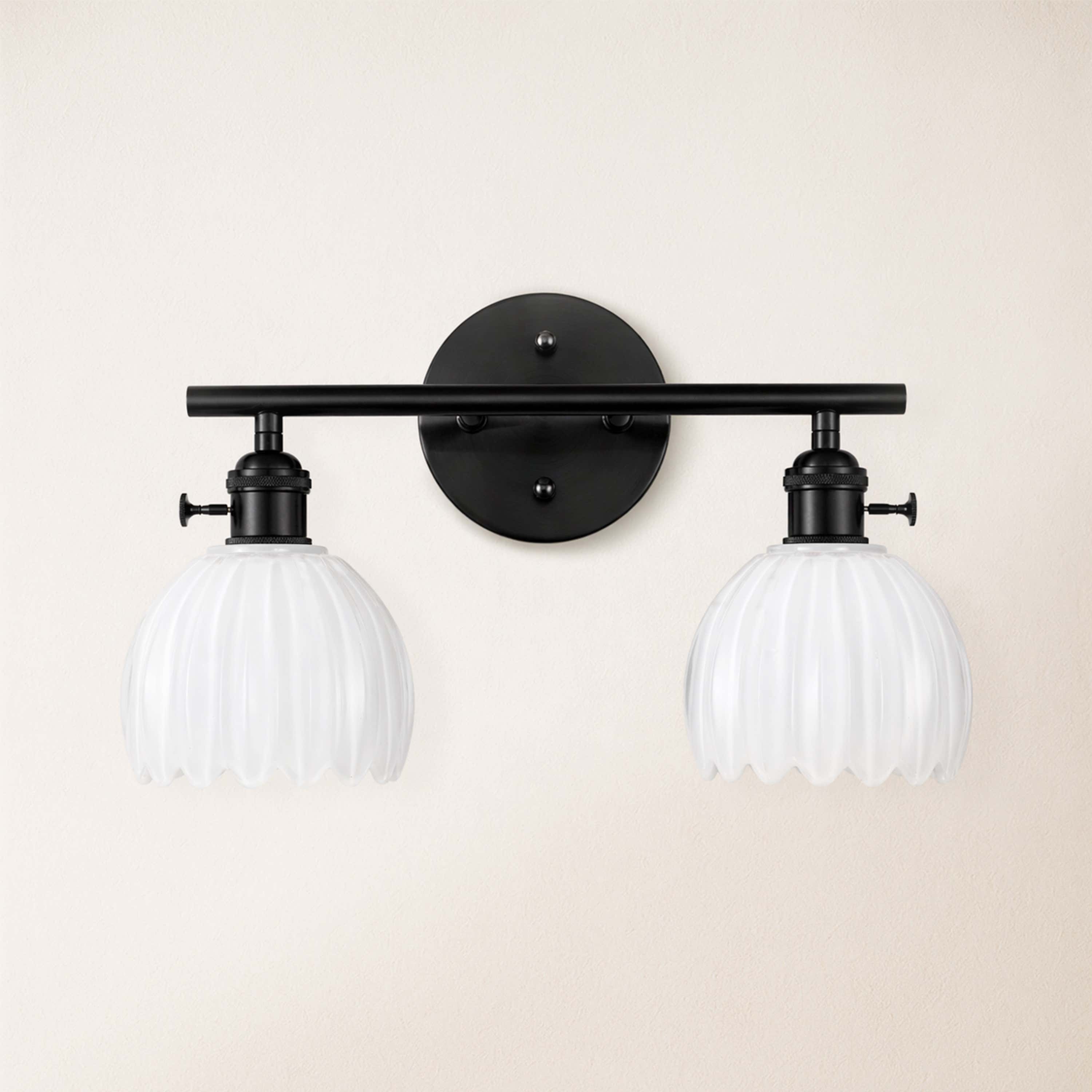 Orbixa Clear Glass 2-Lights Wall Sconce 37.8cm W