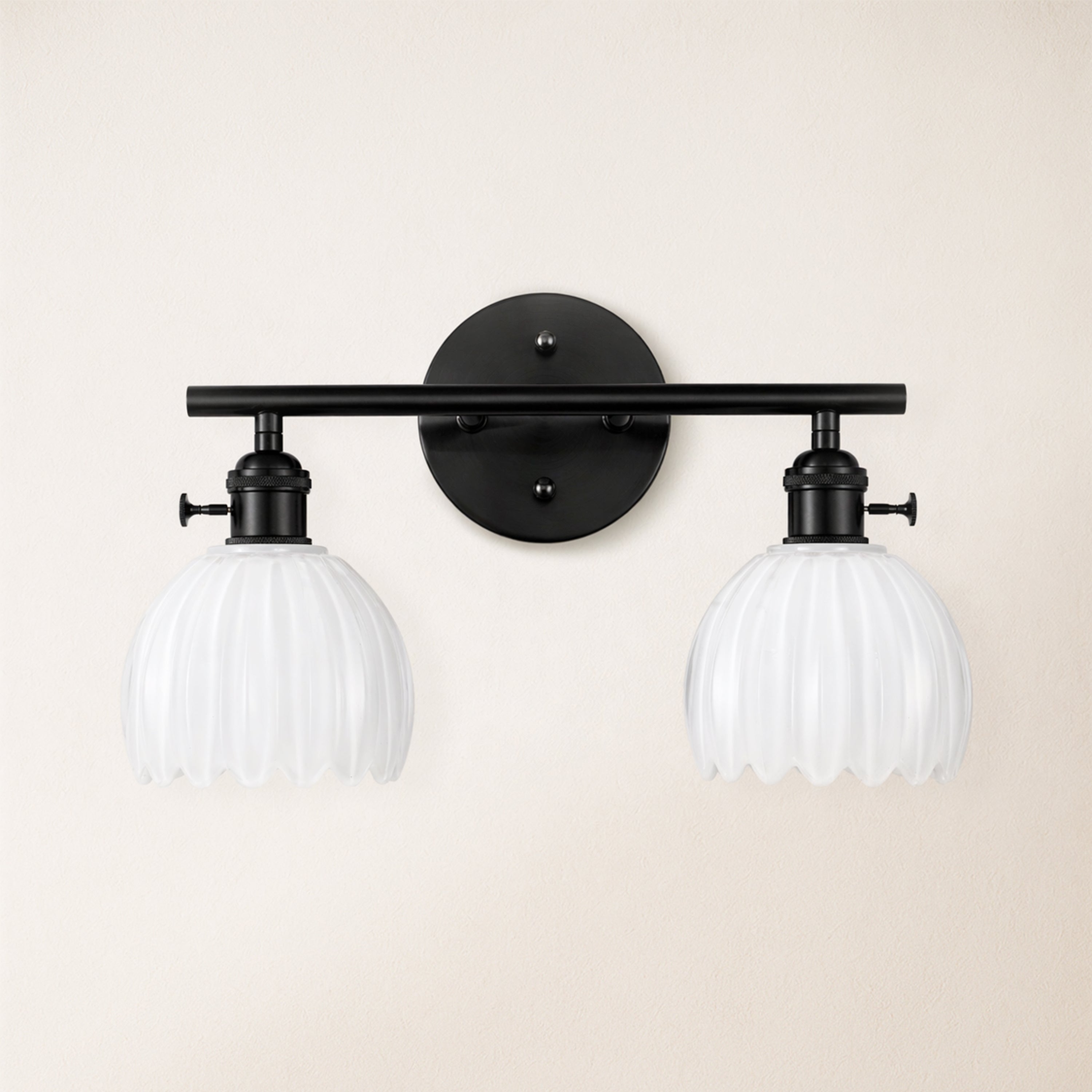 Orbixa Clear Glass 2-Lights Wall Sconce 37.8cm W