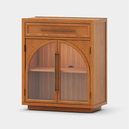 Alvar Arched 32" Oak Storage Cabinet with Drawers