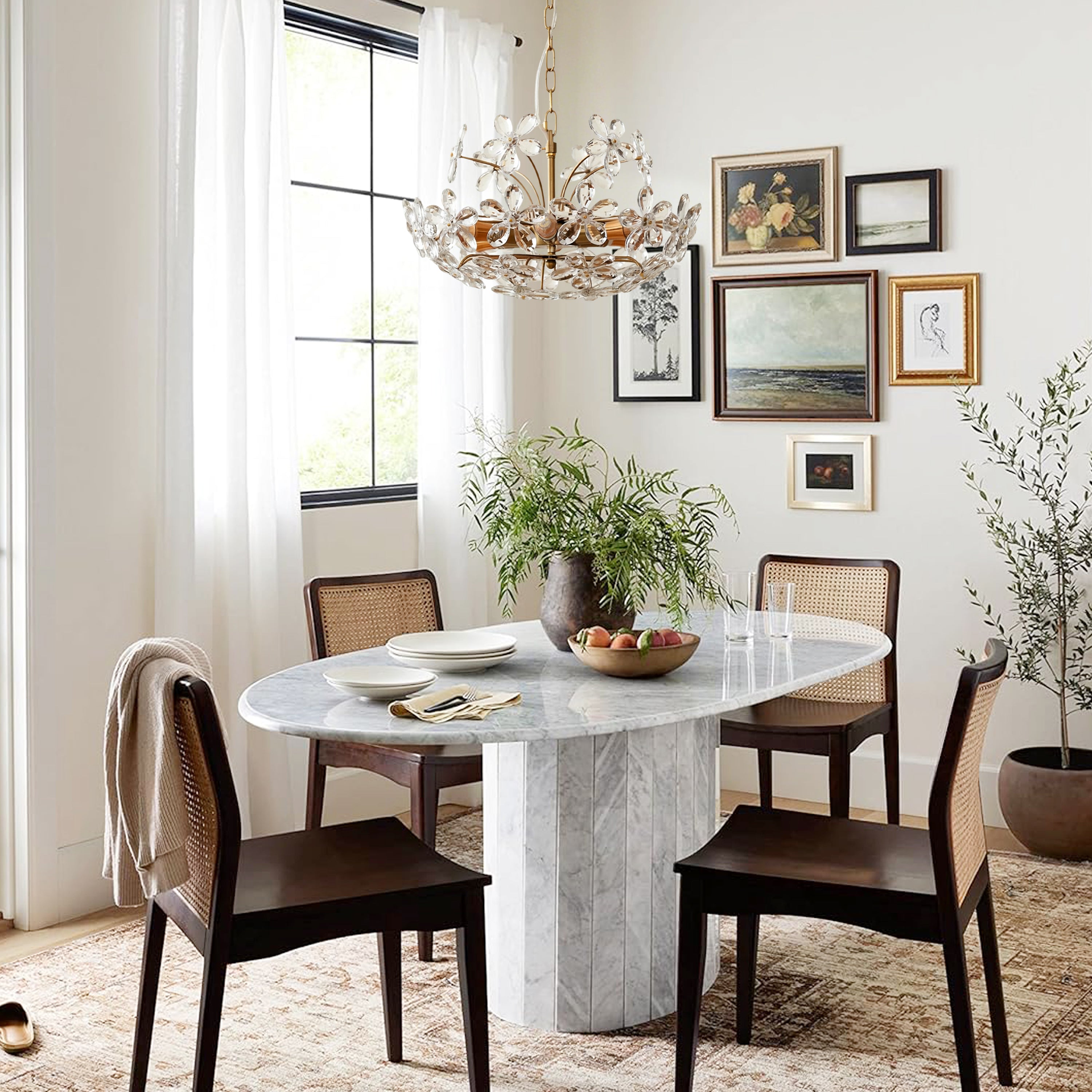 Liora Crystal Bloom Round Large Chandelier