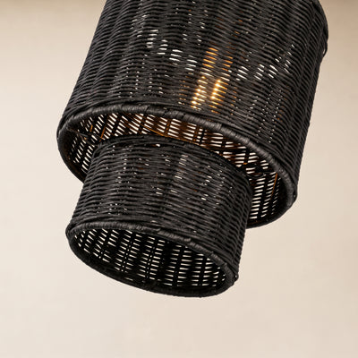 Cavana Rattan Tiered Pendant 10"D