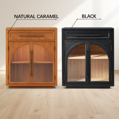 Alvar Arched 32" Oak Storage Cabinet with Drawers