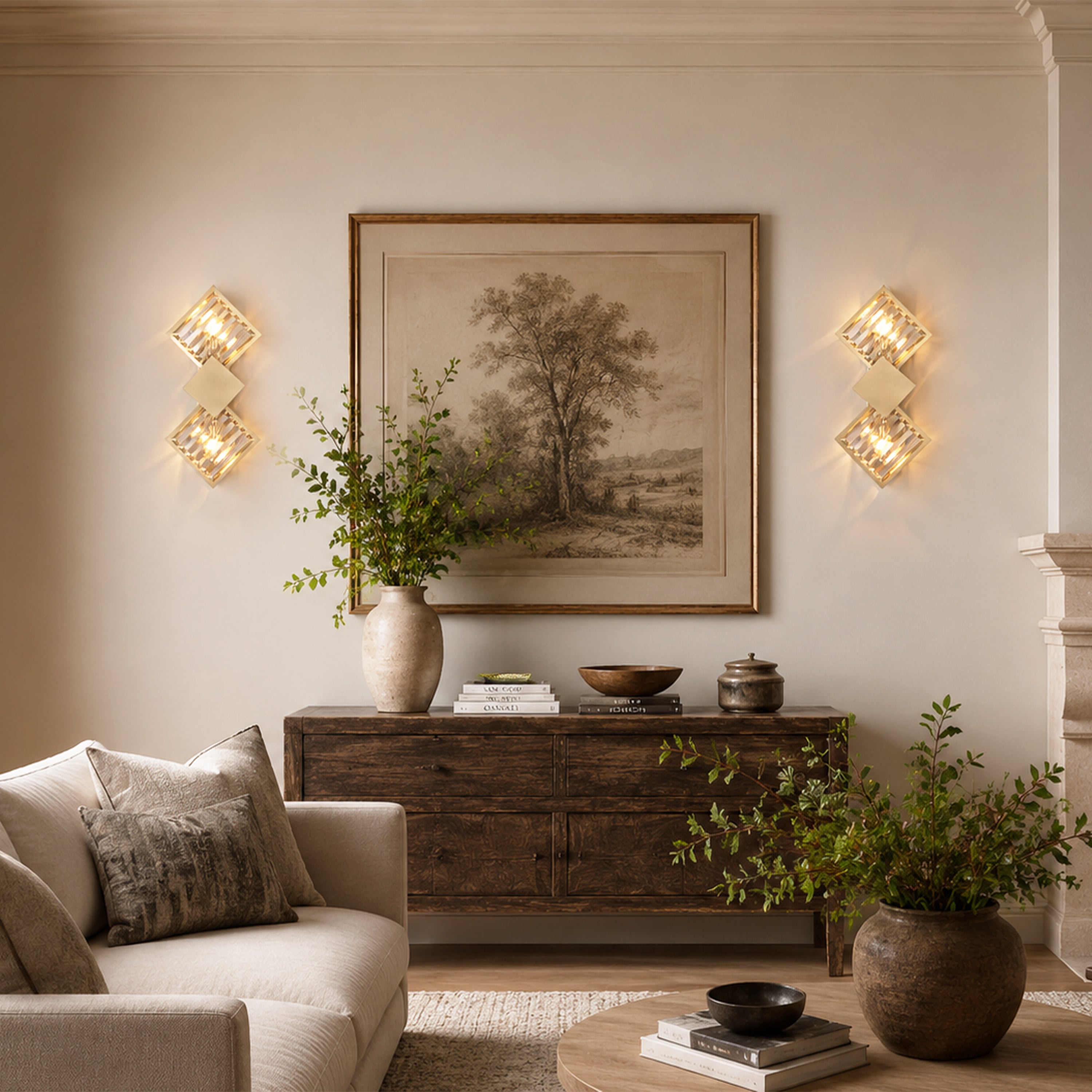 Corvina Crystal Rhombus Wall Sconce