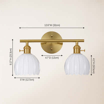 Orbixa Clear Glass 2-Lights Wall Sconce 37.8cm W