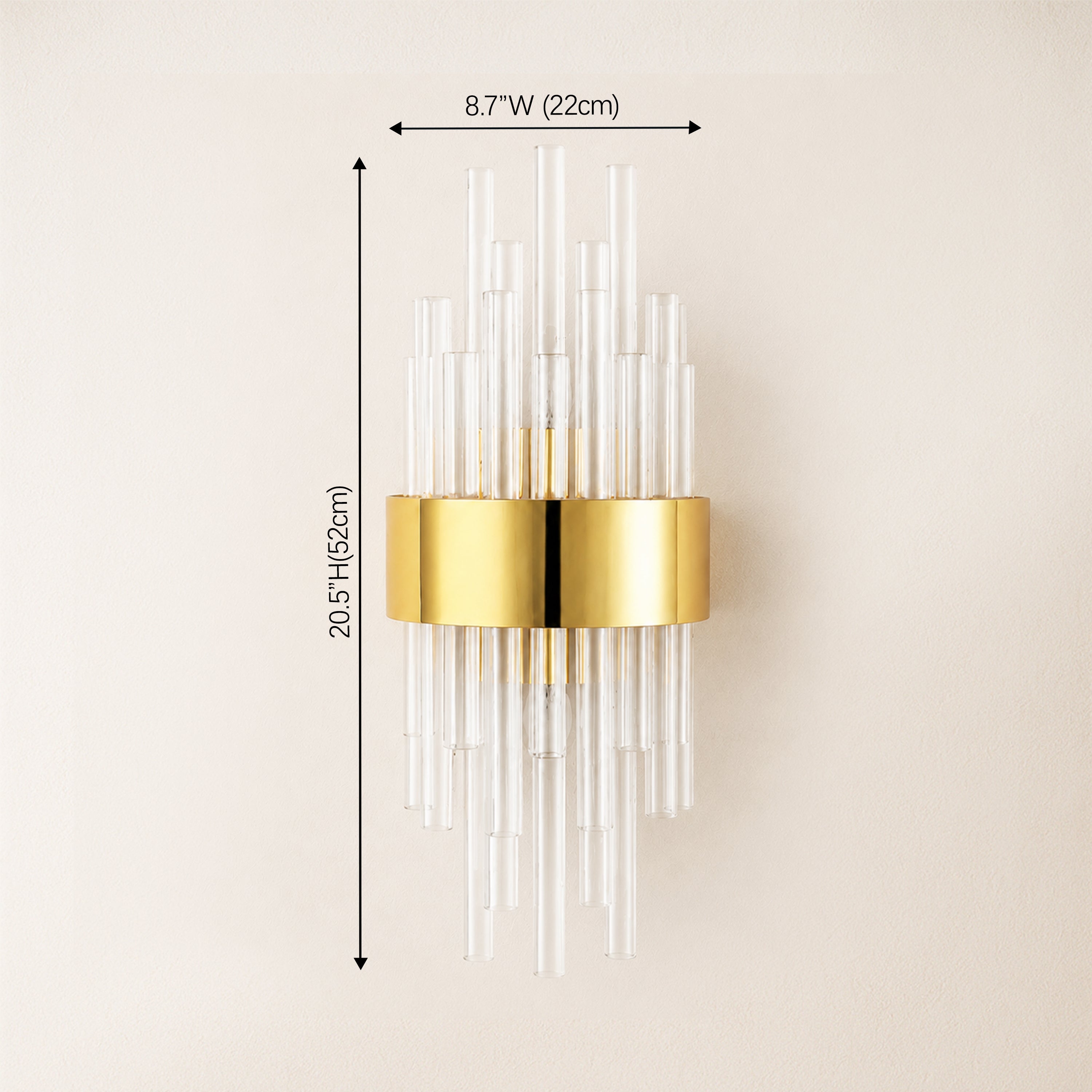 Claridell Crystal Tubular Wall Sconce