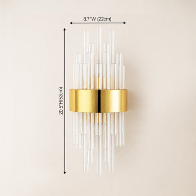 Claridell Crystal Tubular Wall Sconce