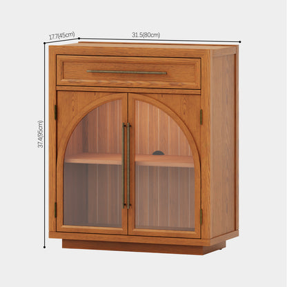 Alvar Arched 32" Oak Storage Cabinet with Drawers