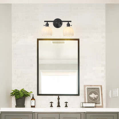 Orbixa Clear Glass 2-Lights Wall Sconce 37.8cm W